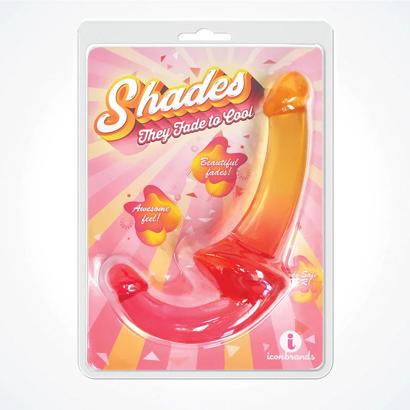 Discordant-tone dildo-Shades 9.5'' Strapless Double Dong - Pink/Orange 24 cm Double Dong