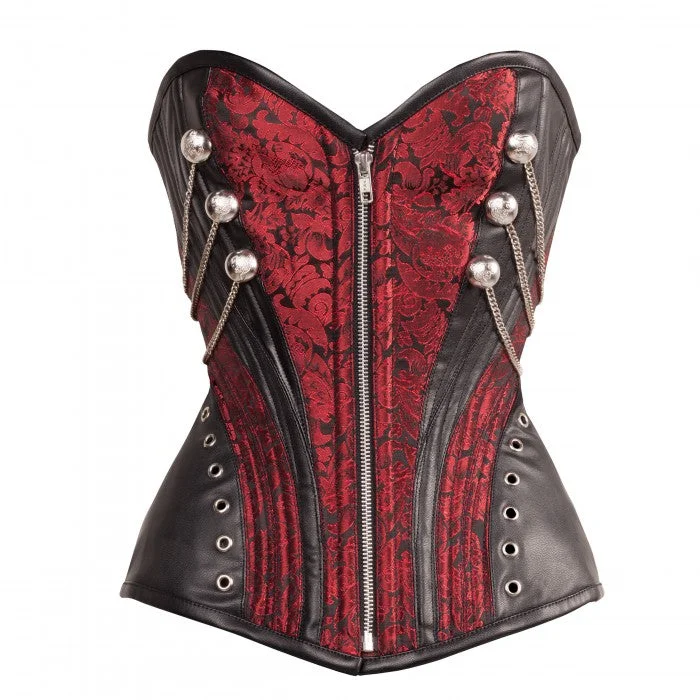 corset with asymmetrical patterns-Philippa Gothic Overbust Corset