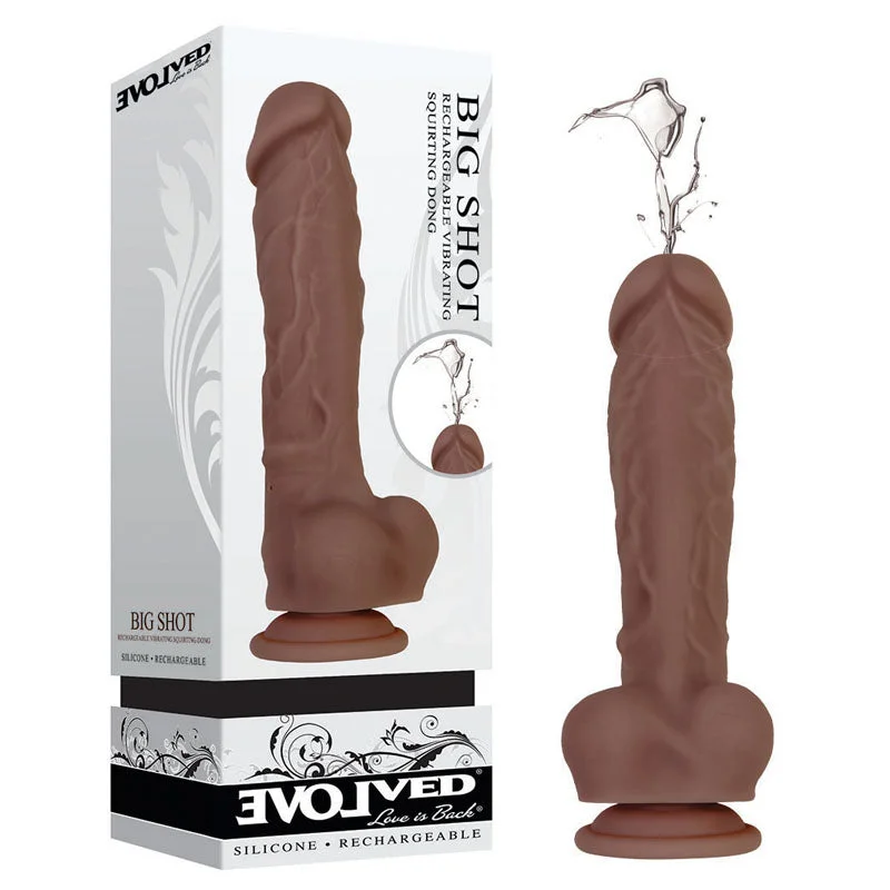 Brushstroke dildo-Evolved Big Shot - Brown