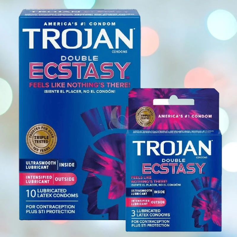 vibrating love egg with adjustable vibration speeds-Trojan Double Ecstasy Condoms