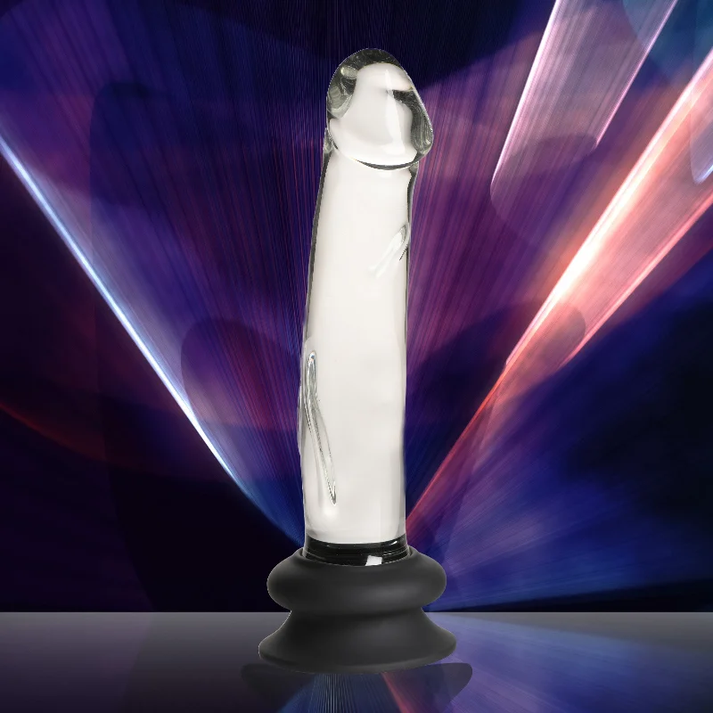 Bio-luminescent dildo-Glass Dildo With Silicone Base - Inch