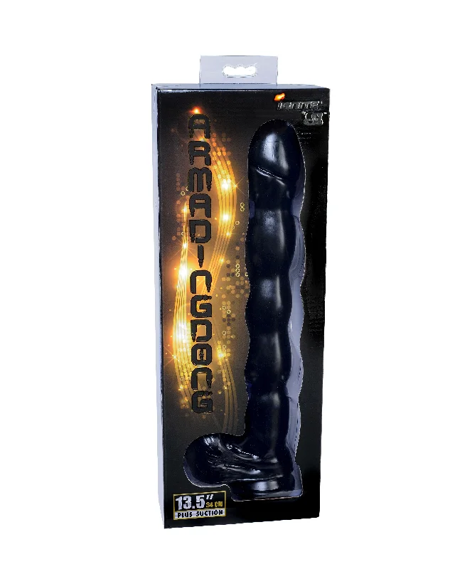 Bundled dildo-Si-50546 ARMADINGDONG W/BALLS W/SUCTION-BLACK