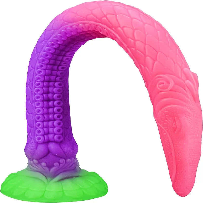 sexy satin lingerie with lace edges-Tengon 18.5" Luminous Anus Dilator With Dragon and Octopus Texture - Laphwing