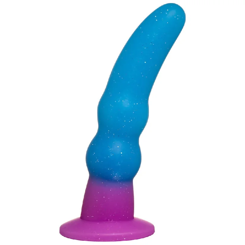 Harp-pluck dildo-7" Ombre Curve Silicone Dildo - Purple to Blue