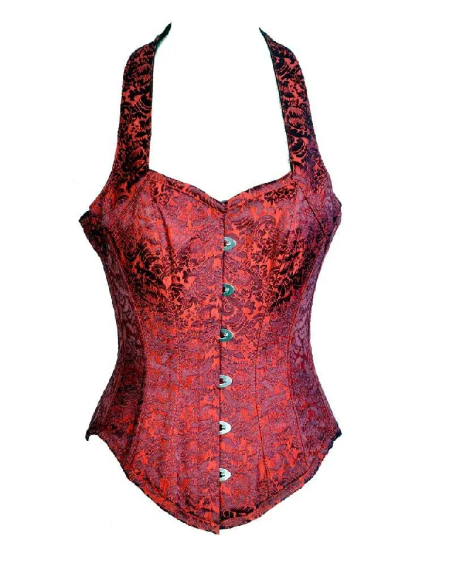 corset with embroidered nets-Inaya Halter Neck Corset