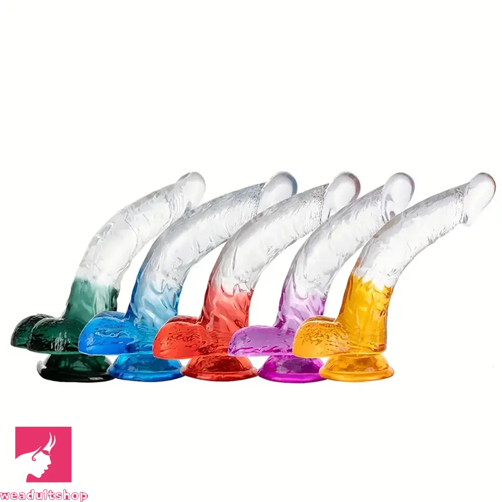 Constellation-mapped dildo-7.9in Curved Clear Lifelike G Spot Dildo For Couple Self-Pleasure Sex