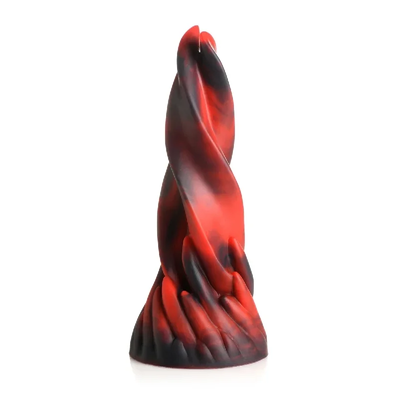 Antique-value dildo-Creature Cocks Hell Kiss Twisted Tongues Silicone Dildo Red Black