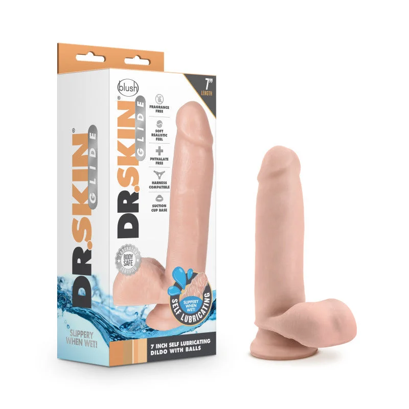 Hieroglyph-marked dildo-Dr. Skin Glide 7 Inch Self Lubricating Dildo