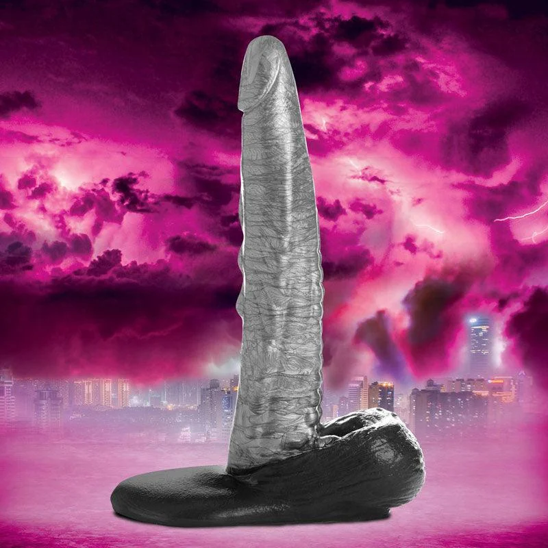 Bargain-bin dildo-Creature Cocks The Gargoyle Rock Hard Silicone Dildo - Silver 23.6 cm Dildo