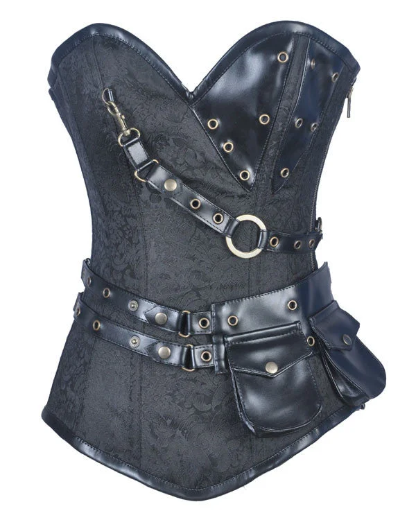 corset with layered motifs-Karlee Steampunk Overbust Corset