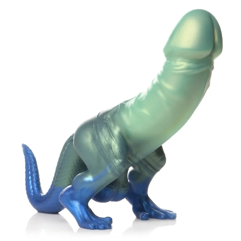 Symphony-rich dildo-Creature Cocks Jurassic Cock Dinosaur Silicone Dildo Green Blue