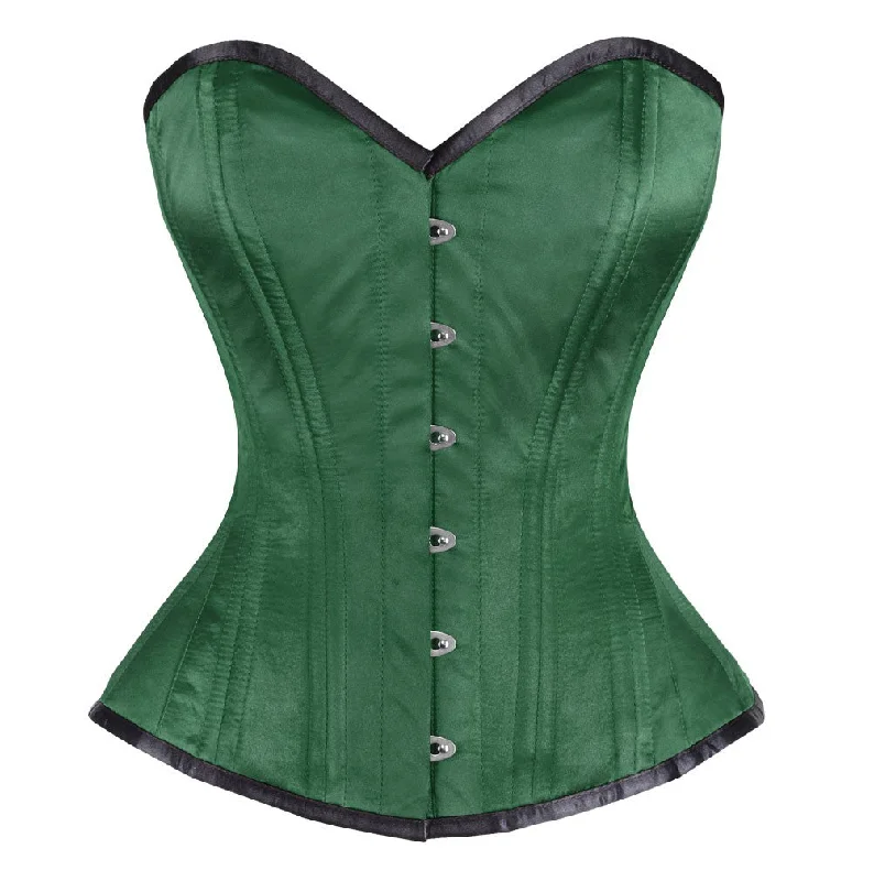 corset with plunging patterns-Petria Satin Waist Training Corset