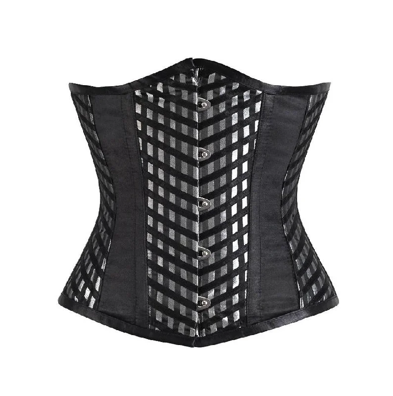 corset with floral strands-Torah Black Corset