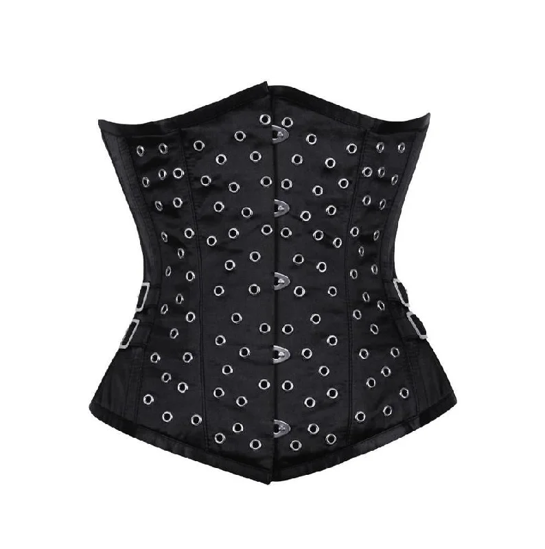 corset with scalloped strands-Stephanie Black Gothic Underbust Corset