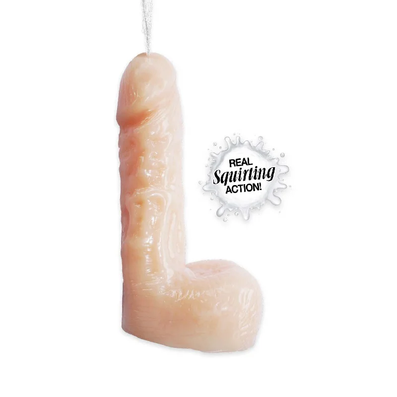 Production-line dildo-Natural Realskin Squirting Dildo - 6 Inch - Vanilla