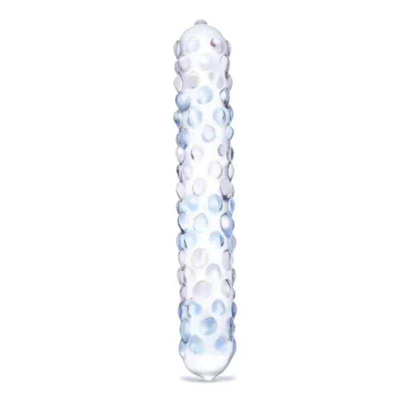 Pressed-metal dildo-Glas Rose Nubby Dildo Purple 7 Inch