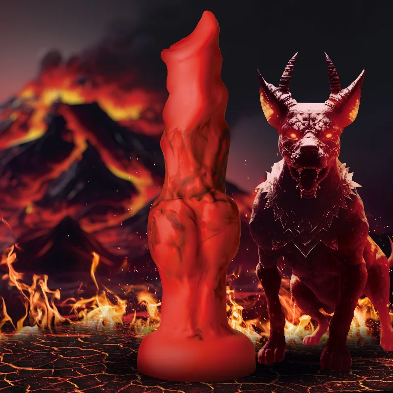 Frequency-tuned dildo-Fire Hound Silicone Dildo