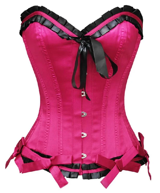 corset for gothic lattices-Naia Burlesque Magenta Overbust Corset