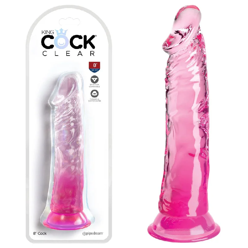 Trumpet-blast dildo-King Cock Clear 8'' Cock - Pink