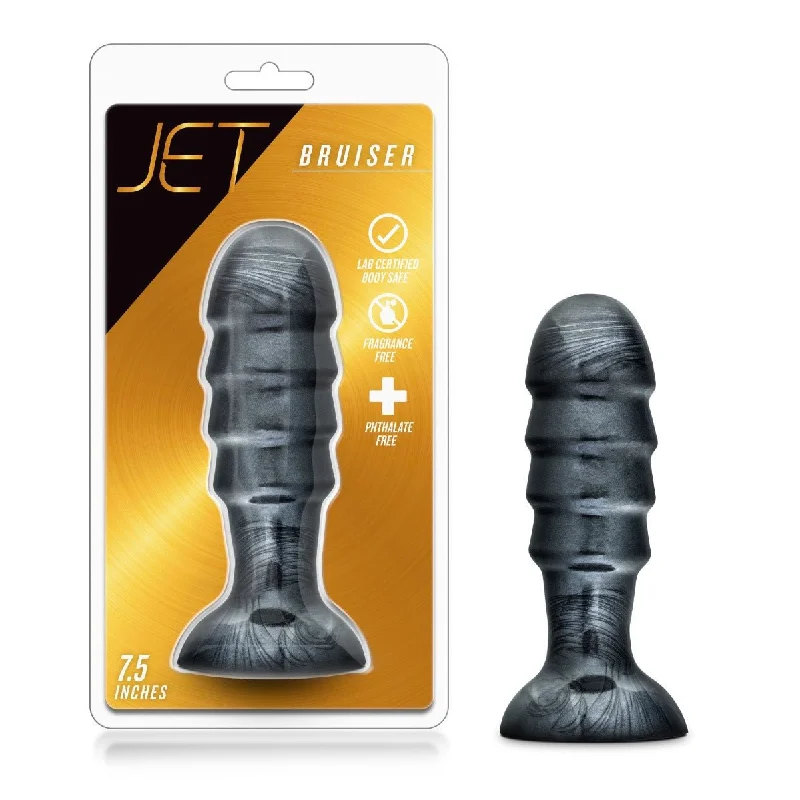 Portable Feel Solo Masturbator-Jet Bruiser Carbon Metallic Black Butt Plug 7.5 Inch