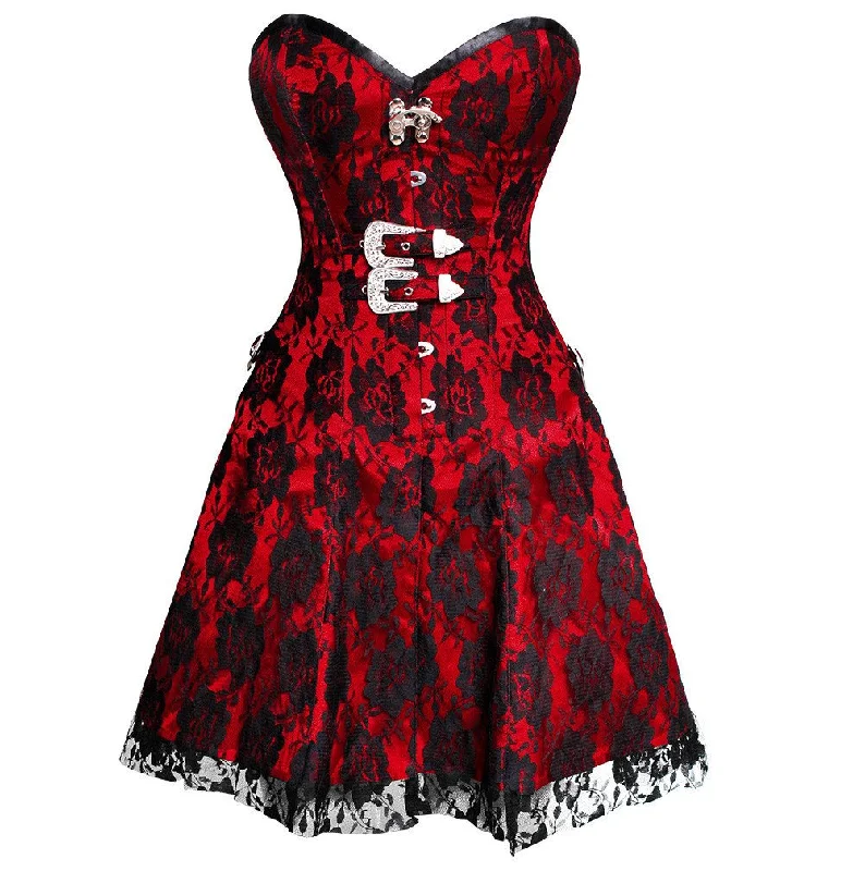 corset with structured webs-Nya Gothic Net Overlay Corset Dress