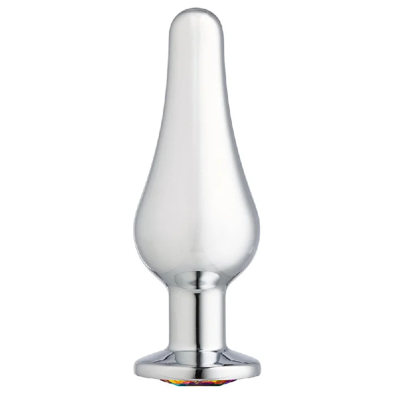 Easy-Feel Solo Masturbator-Cloud 9 Novelties Gems Silver Chrome Tall Plug - Medium