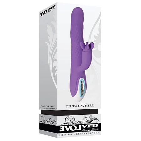 Evolved Tilt-O-Whirl Dual Stimulation Vibrator With Spinning Clit Stimulator Purple