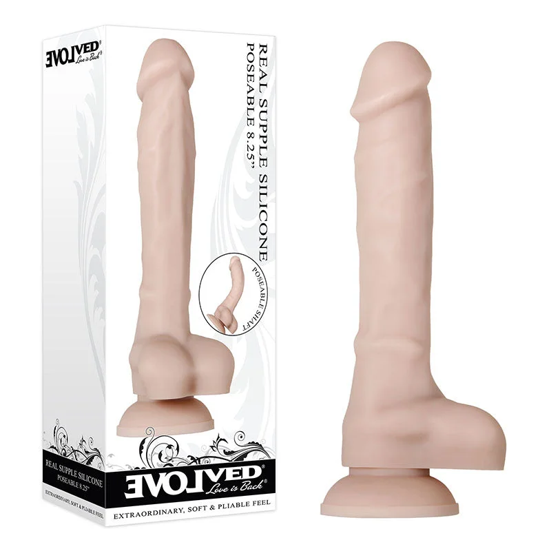 Graffiti-tagged dildo-Evolved Real Supple Silicone Poseable 8.25'' - Flesh 21 cm Poseable Silicone Dong