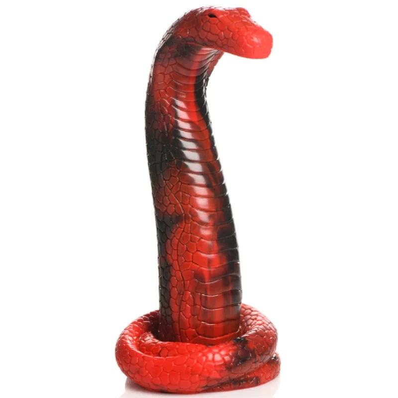 Limited-run dildo-Creature Cocks King Cobra Silicone Dildo Black Red