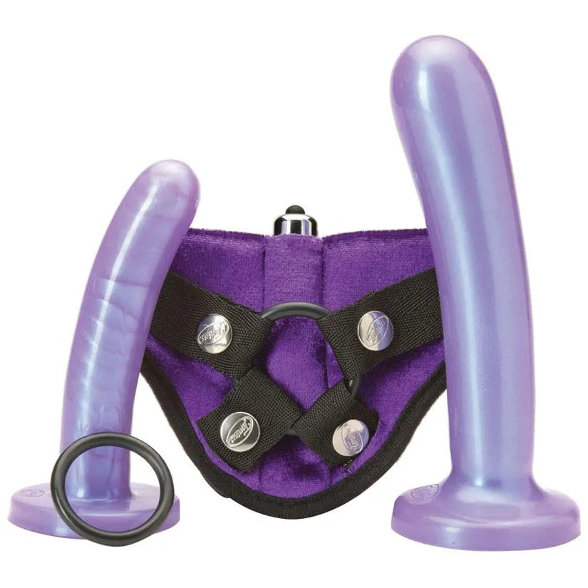 vibrating prostate massager for deep internal stimulation-Tantus Bend Over Intermediate Kit - Purple