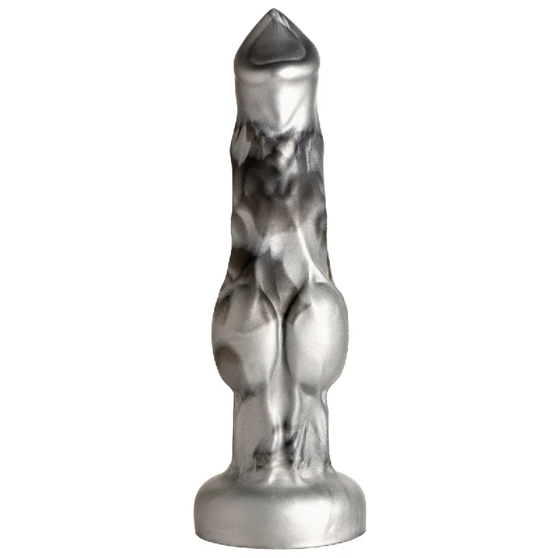 Hip-hop-beat dildo-Creature Cocks Night Prowler Silicone Dildo Silver Medium