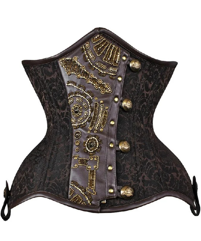 corset with bold threads-Fricker Curvy Embroidered Waist Trainer in Brocade