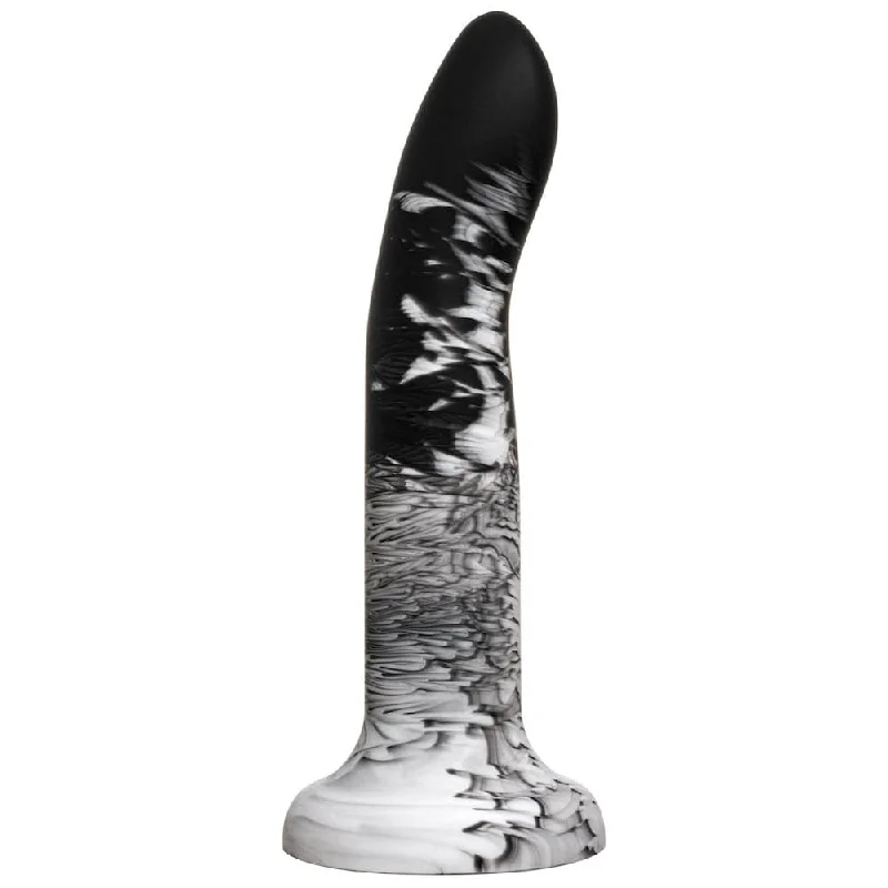 Asteroid-rugged dildo-7" Rory Flurry Swirl Silicone Dildo -  Black and White