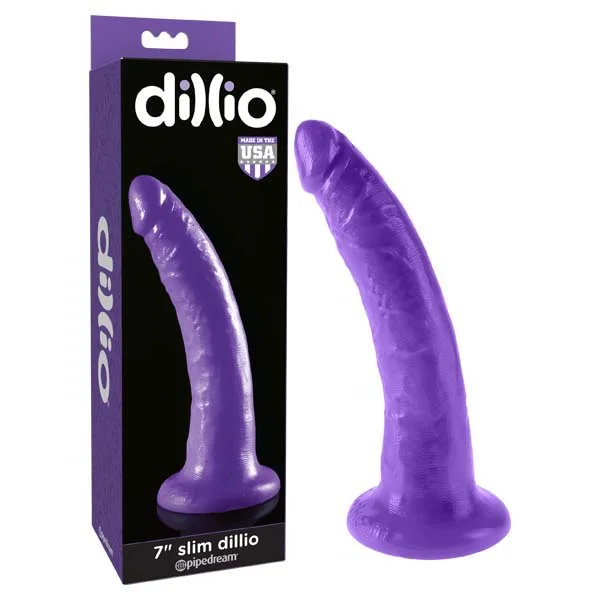 Elbow-bend dildo-Dillio 7'' Slim - Purple 17.8 cm Dong