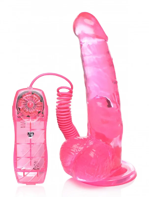 Prism-split dildo-Pink 7.5 Inch Suction Cup Vibrating Dildo