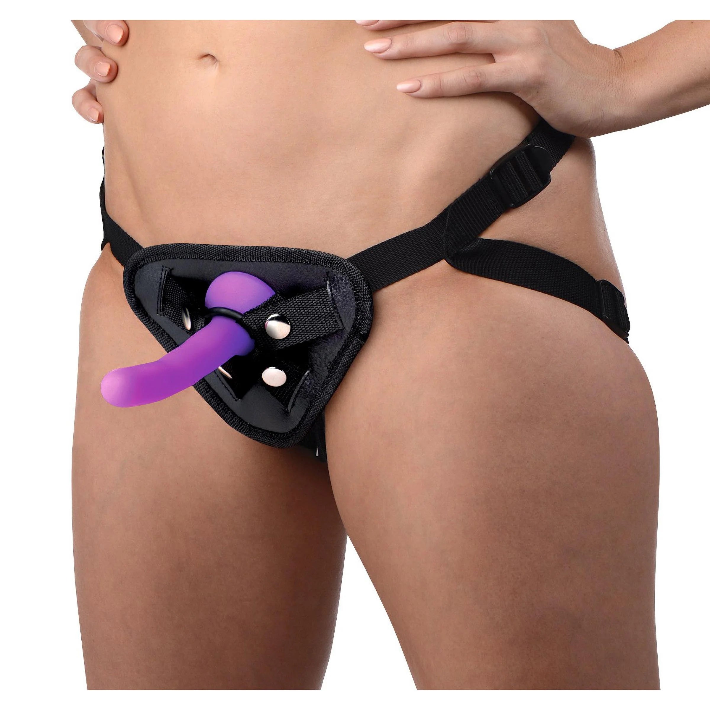 rechargeable vibrating cock ring for stronger erections-Strap U Double Vibrating Strap On Kit