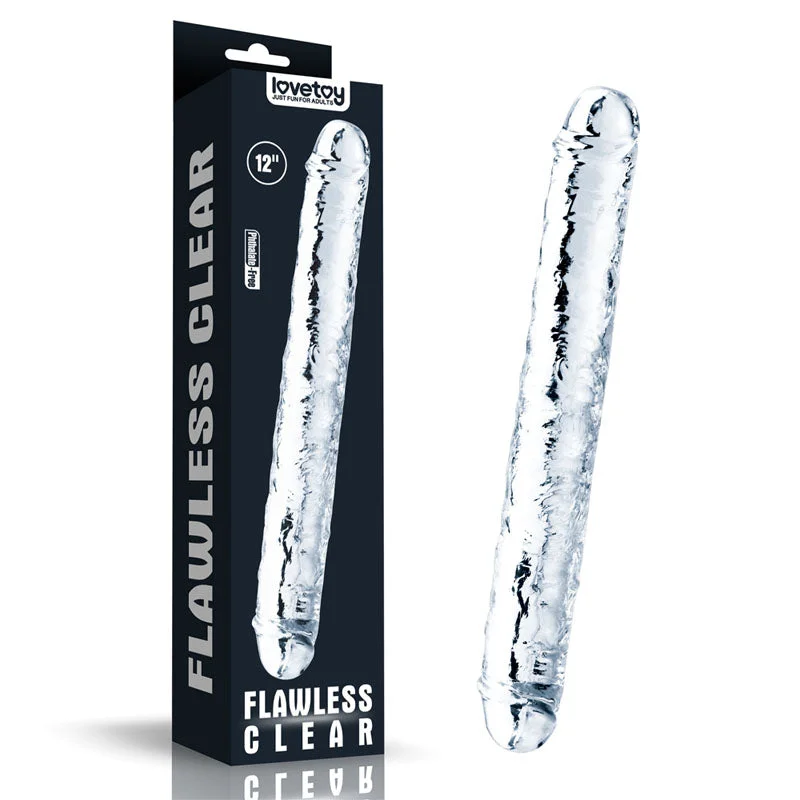 Impressionist-haze dildo-Flawless Clear Double Dildo 12''