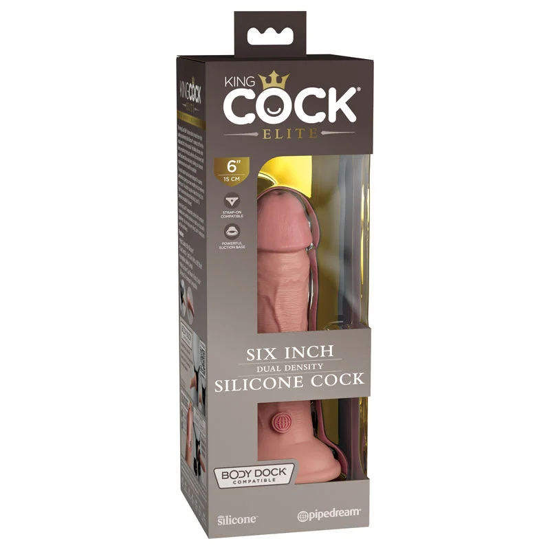 Lunar-surface dildo-King Cock Elite 6'' Dual Density Cock - Flesh - Flesh 15.2 cm Dong