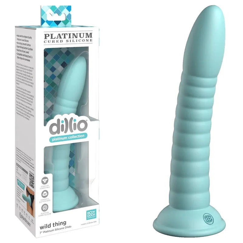 Quantum-leap dildo-Dillio Platinum Wild Thing - Teal - Teal 17.8 cm (7'') Dong