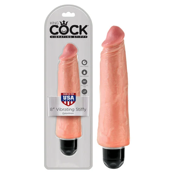 Antique-value dildo-King Cock 8'' Vibrating Stiffy Flesh Vibrating Dong