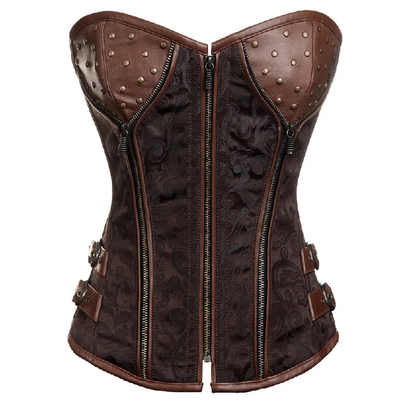 corset with sheer patterns-Lidia Steampunk Corset