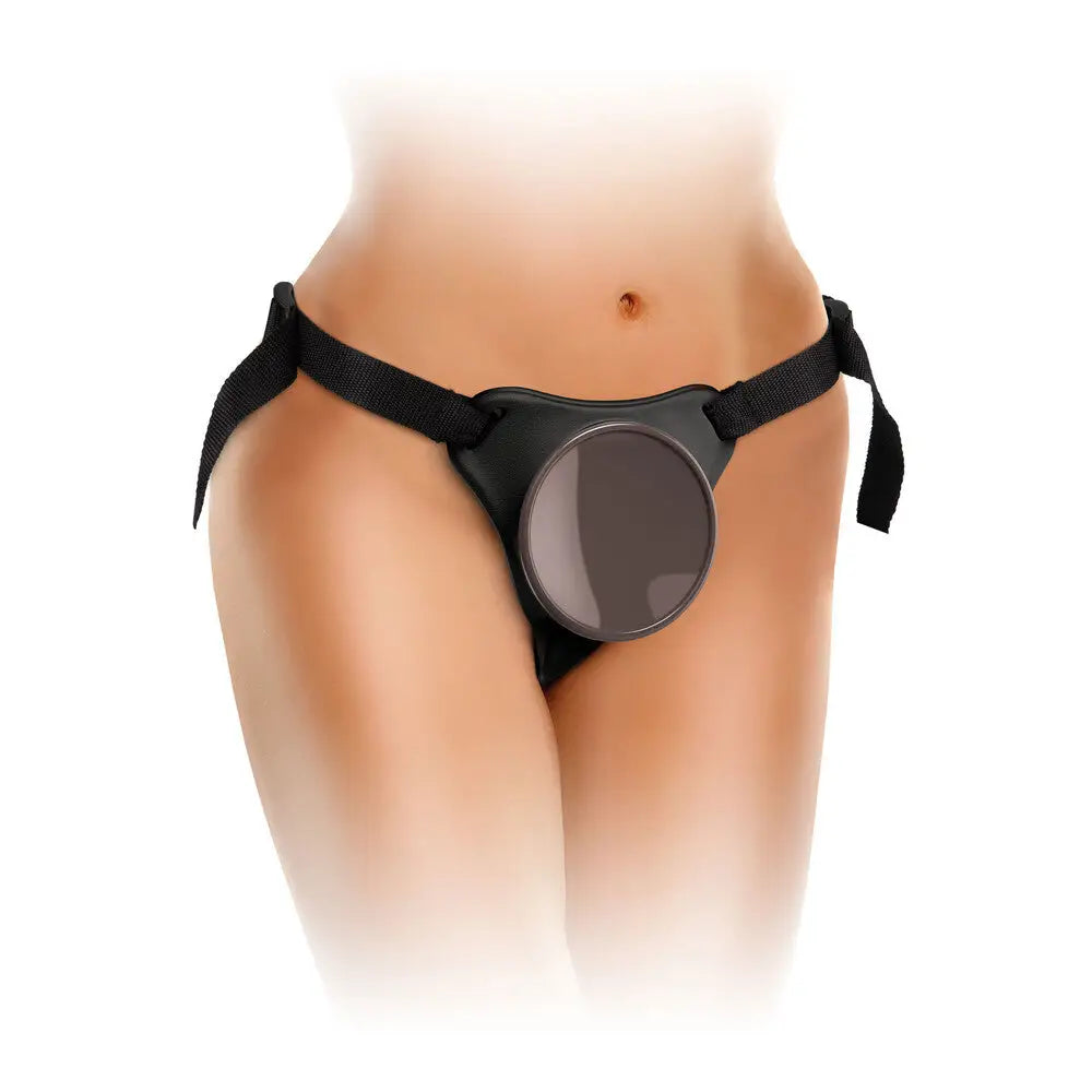 playful satin lingerie for intimate moments-Pipedream Nylon Black Body Dock Strap on Harness