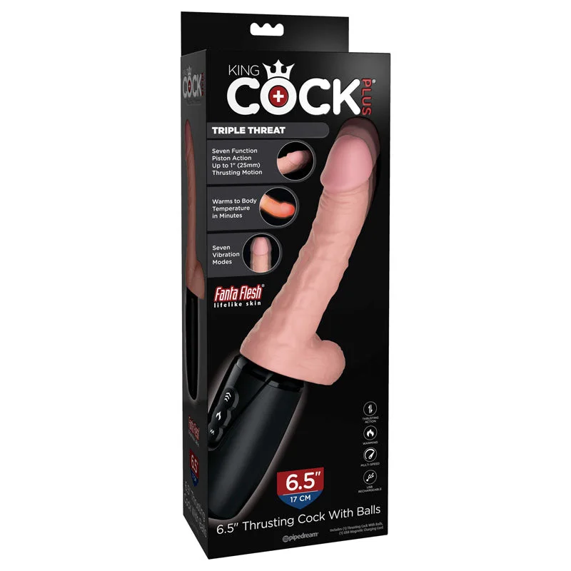 Draco-twist dildo-King Cock Plus 6.5'' Thrusting Cock with Balls - Flesh 16.5 cm Thrusting Dong