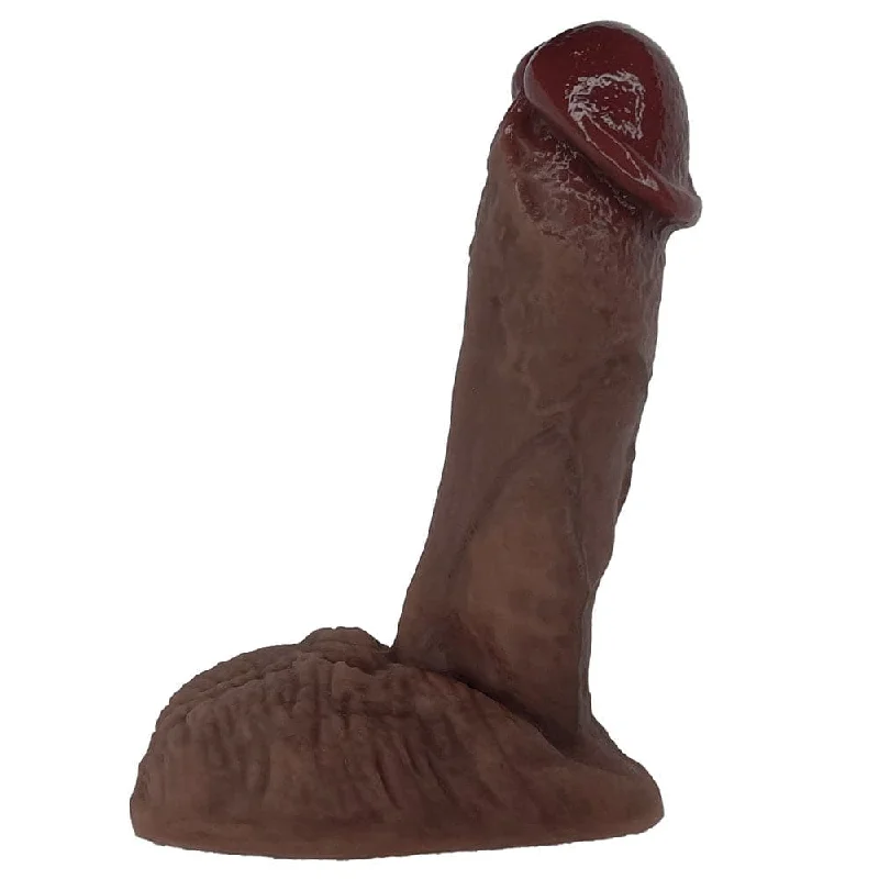 Art-deco dildo-6" Realistic Semi Pack and Play Dildo - Chocolate