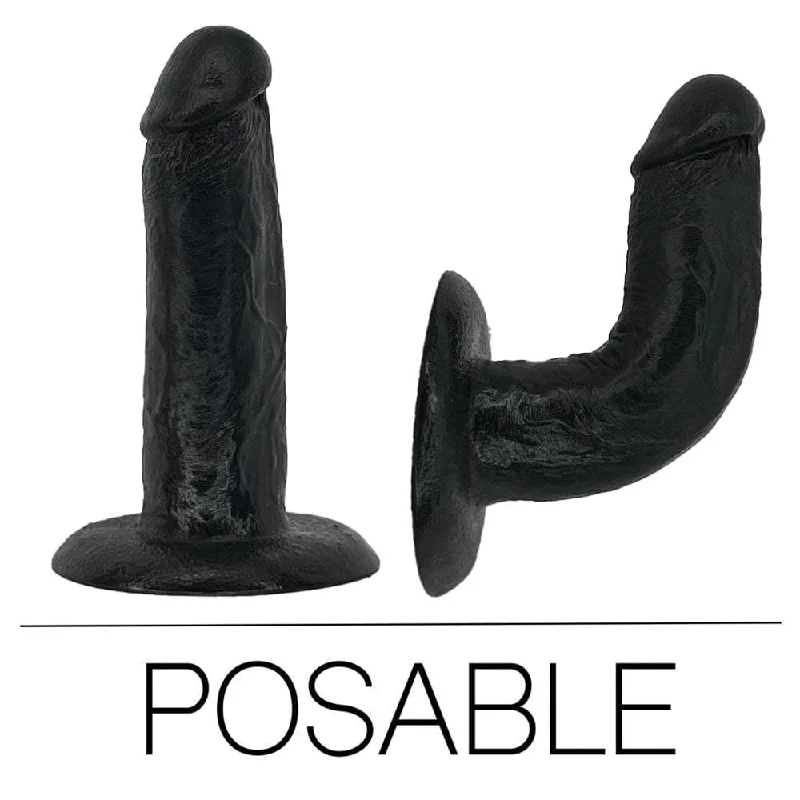 Baroque-ornate dildo-5.5" SoReal Posable Silicone Dual Density Dildo - Black