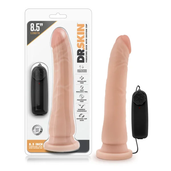 Machine-cut dildo-Dr. Skin 8.5'' Vibrating Realistic Cock - Flesh 21.6 cm Vibrating Dong