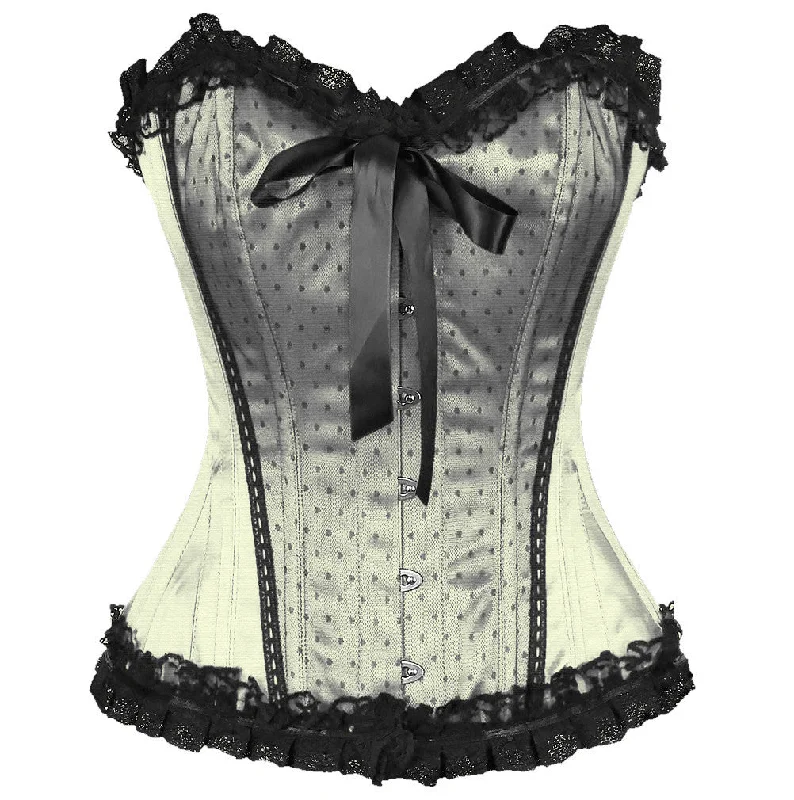 corset for pageant strands-Novlene Satin Lace Overlay Burlesque Corset