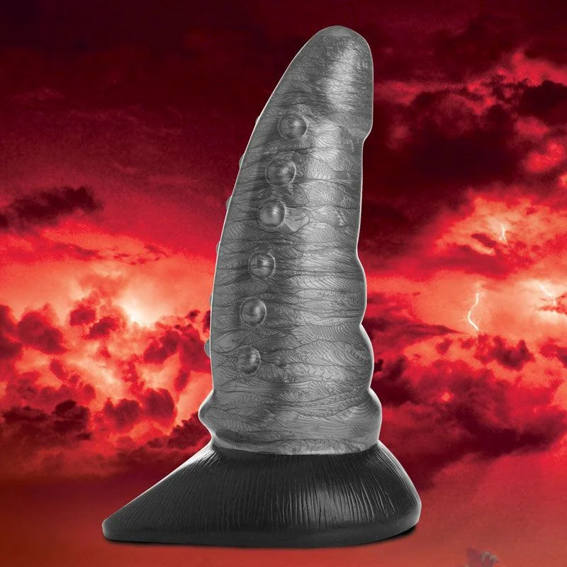 Full-price dildo-Creature Cocks Beastly Tapered Bumpy Silicone Dildo - Silver 21 cm Bumpy Dildo