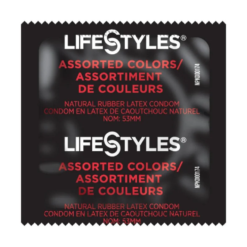 vibrating sex toy for couples with synchronized controls-LifeStyles Assorted Colors Lubricated Condoms