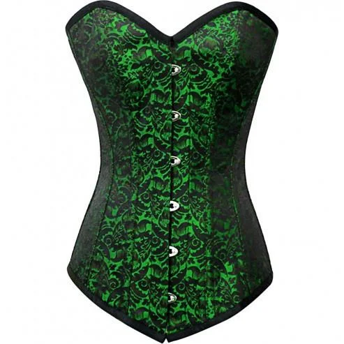 corset with asymmetrical lattices-Olha Longline Overbust Corset